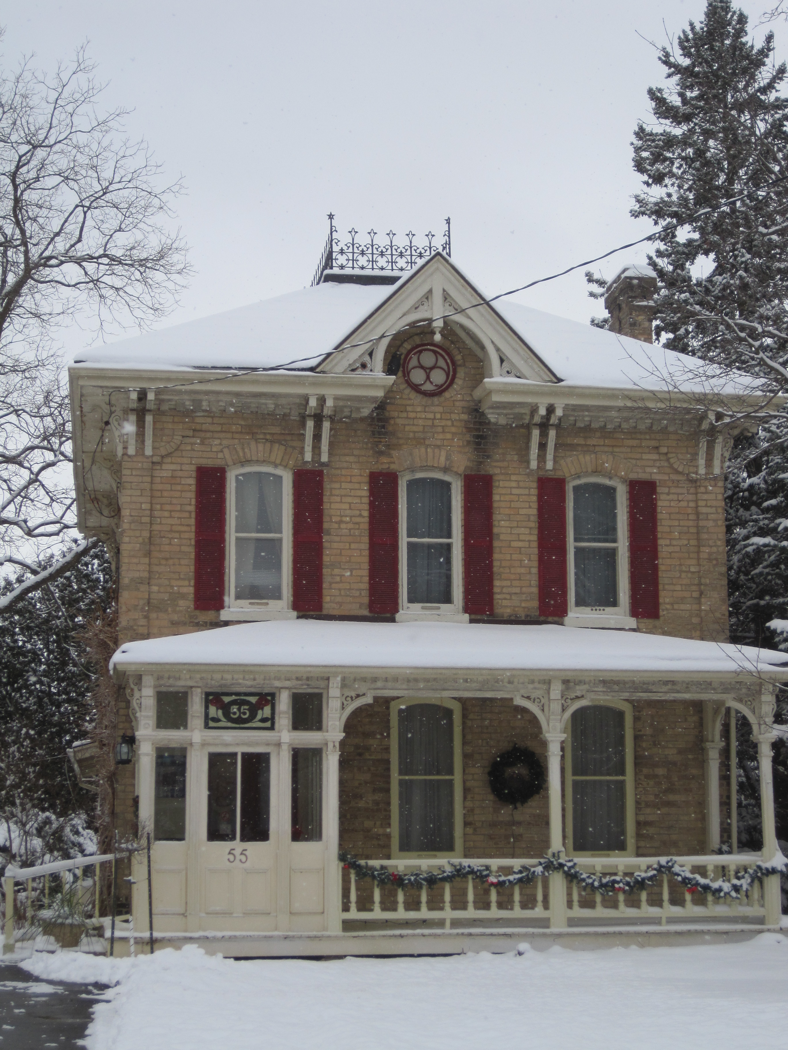 Yellow brick Italianate style house