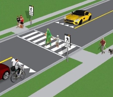 Pedestrian Crossover, description follows image