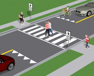 Pedestrian Crossover, description follows image